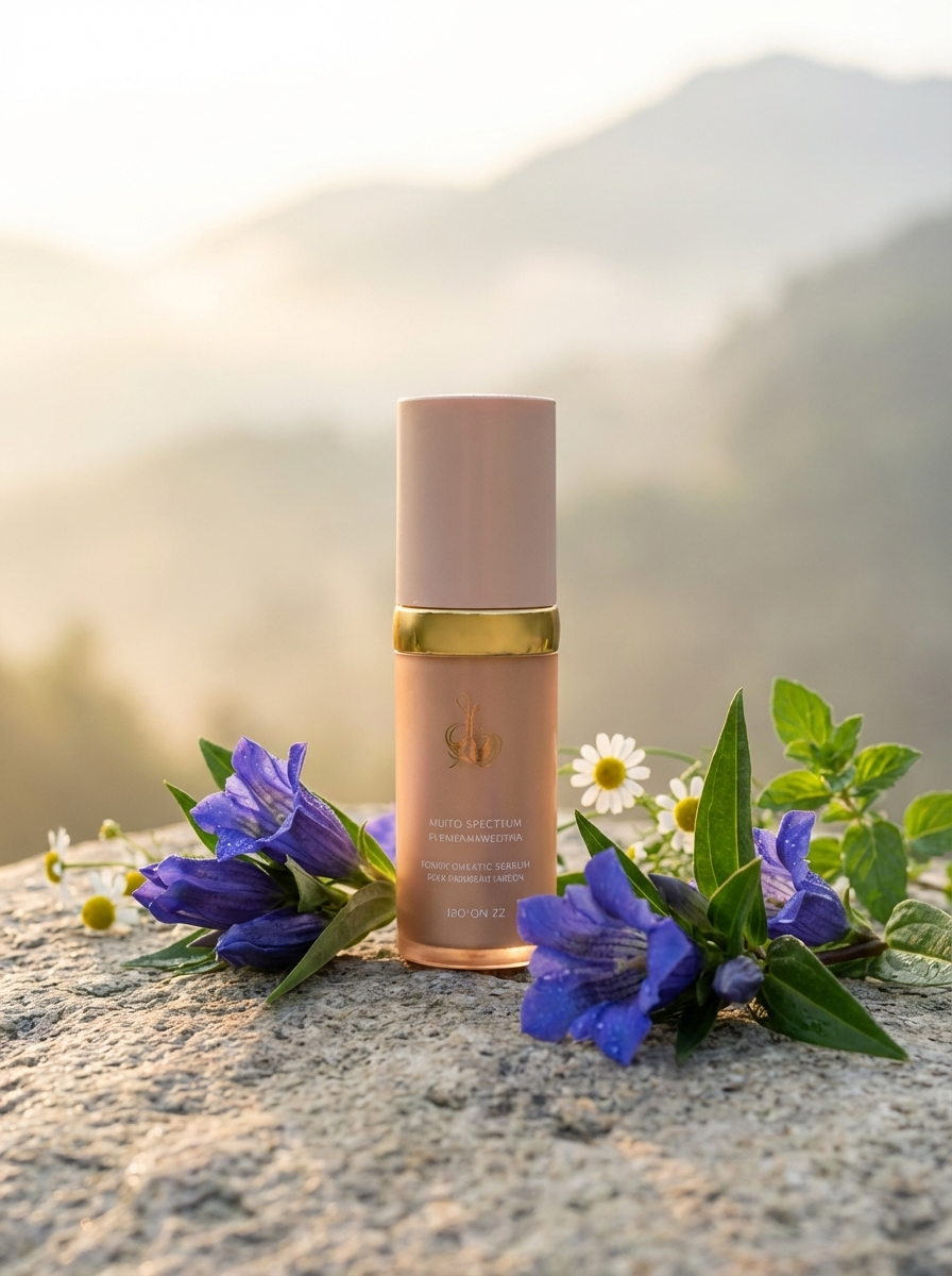 Flacon Evena avec fleur de Gentiana Scabra